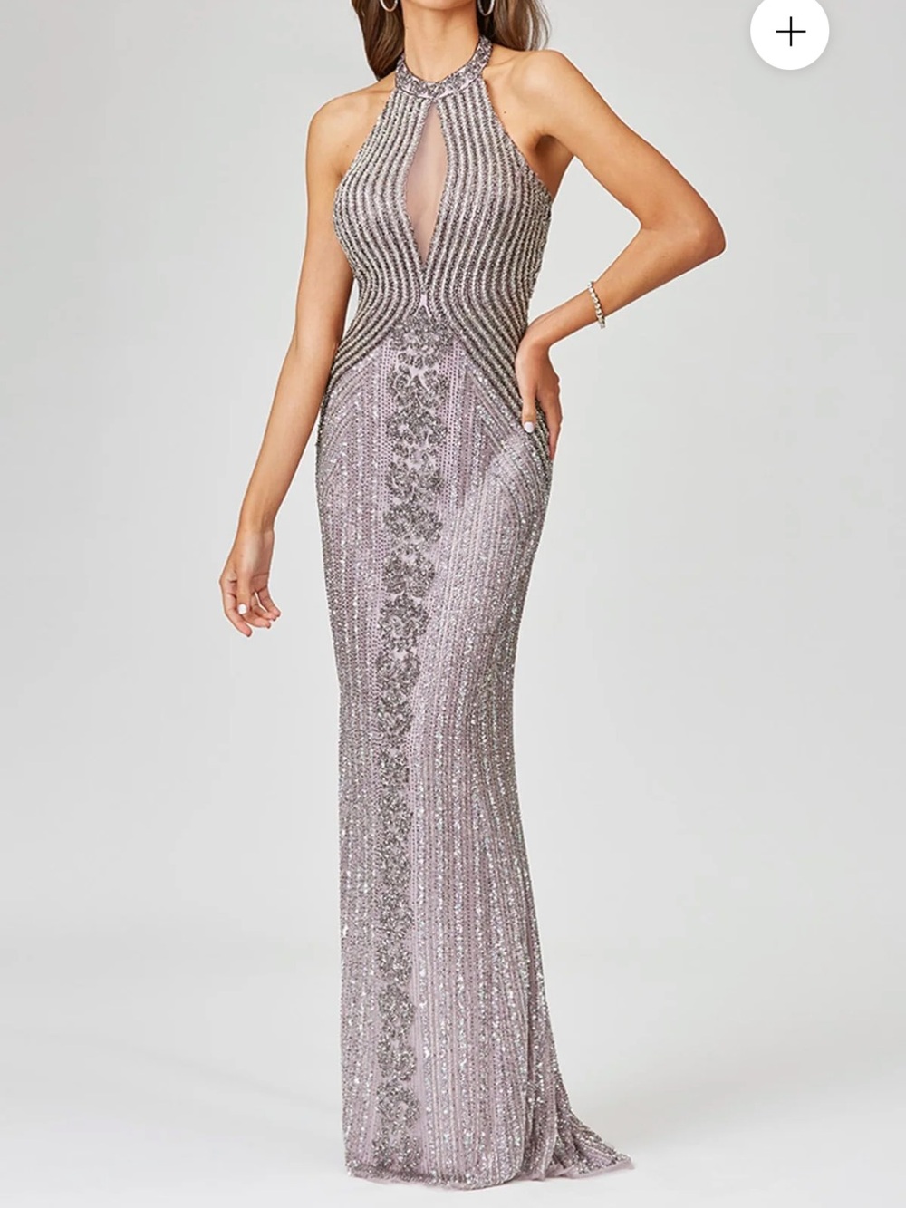 LARA 29600 DRESS size 12 Beaded Halter Evening Gown
